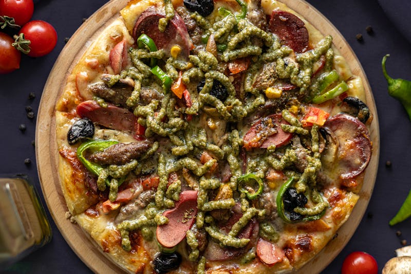 Giordanos Stuffed Sausage Pizza with Italian sausage and peppers